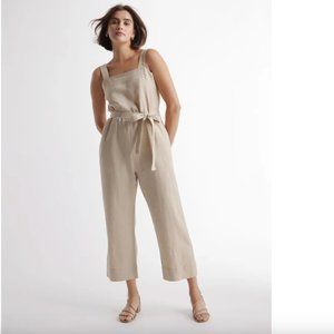 NWT Quince 100% European Linen Square Neck Jumpsuit